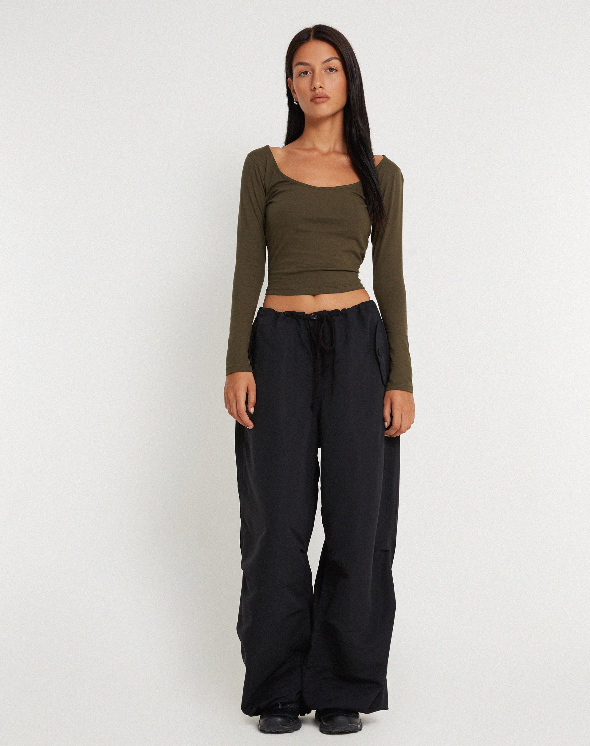 Chute Trouser in Microfiber Black